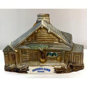 Vintage Ponderosa Ranch Nevada Lake Tahoe Ceramic Decanter With Stopper